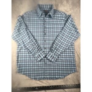 Peter Millar Crown  Sport Shirt Size XXL  Blue Gingham Check Plaid